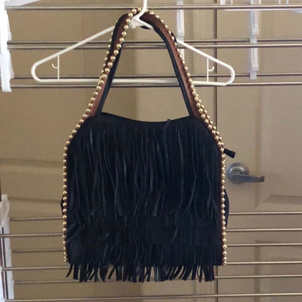 Beautiful Fringe and Gold Big Buddha Purse